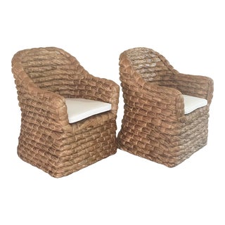 1990s Set of 2 Ralph Lauren Joshua Tree Woven Rope Chairs For Sale