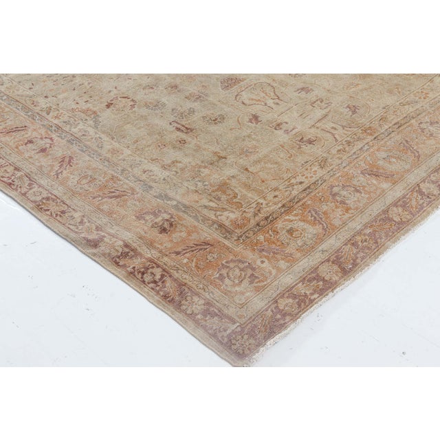 Authentic Early 20th Century Indian Handmade Wool Rug For Sale - Image 4 of 12