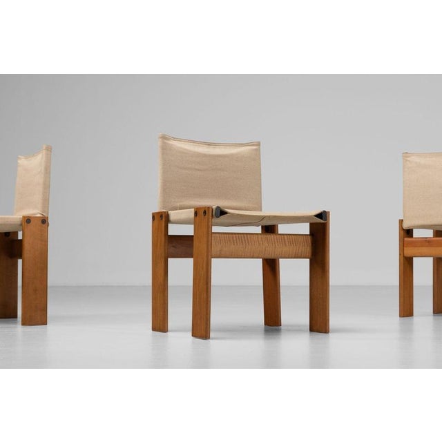Monk Chairs in Canvas by Afra and Tobia Scarpa for Molteni, Italy, 1974, Set of 6 For Sale - Image 6 of 18