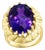 10 Carat Checker Board Amethyst Cocktail Ring in 14 Karat Yellow Gold For Sale
