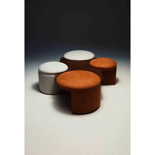 Amazone composed by 4 pouf by atelier oï dimensions: w 199 x d 13.9 x h 47 cm materials: wood and foam upholstery: fabrics...