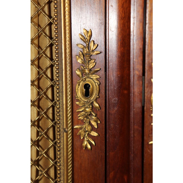 Wood Superb French Breche D Violette Marble Brass Bronze Mounted Vitrine For Sale - Image 7 of 13