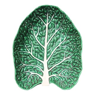 1900s Large Earthenware Bordallo Pinheiro Cabbage Centerpiece, Portuguese For Sale