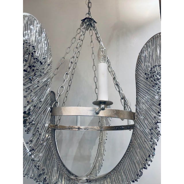 Metal Niermann Weeks for Visual Comfort Burnished Silver Leaf Calais Chandelier For Sale - Image 7 of 8