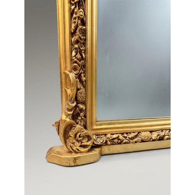 Victorian Style Giltwood Overmantel Mirror For Sale - Image 3 of 4