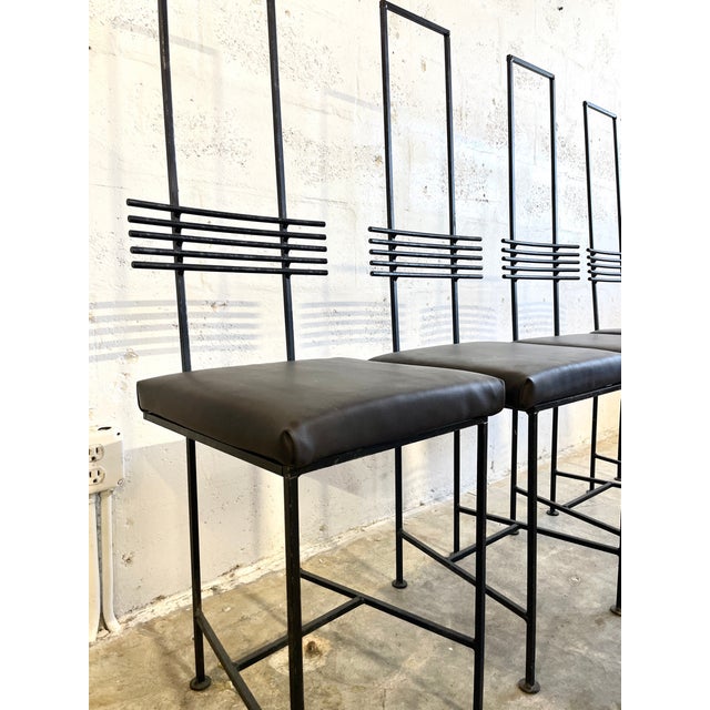 Brutalist Goram Olsson Vintage Wrought Iron Dining Chairs For Sale - Image 3 of 11