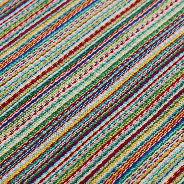 Schumacher Sample - Schumacher Fino Stripe Indoor/Outdoor Fabric in Multi For Sale - Image 4 of 4