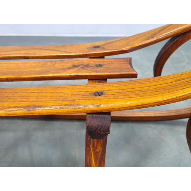 Czech Art Deco Oak Sled, 1930s For Sale - Image 12 of 15