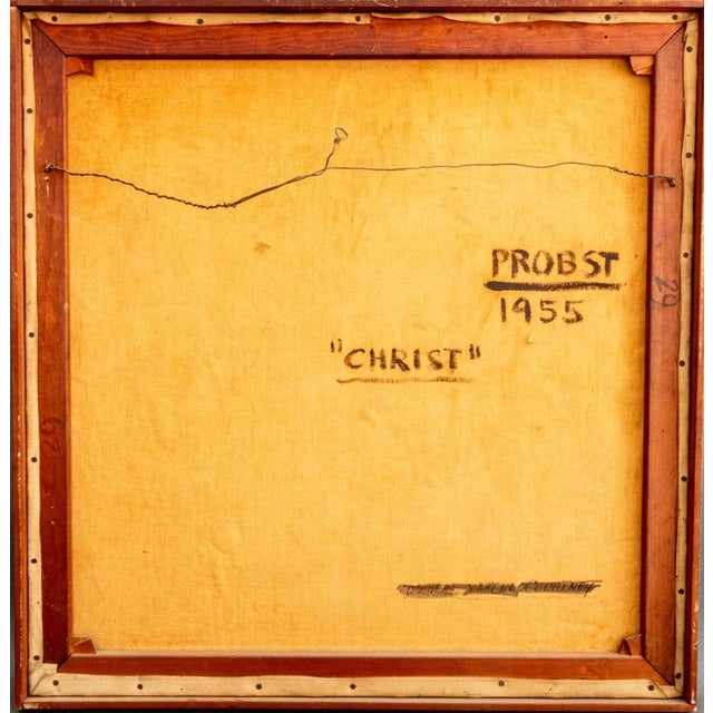 Joachim Probst "Christ" Oil on Canvas, 1955 For Sale - Image 9 of 12
