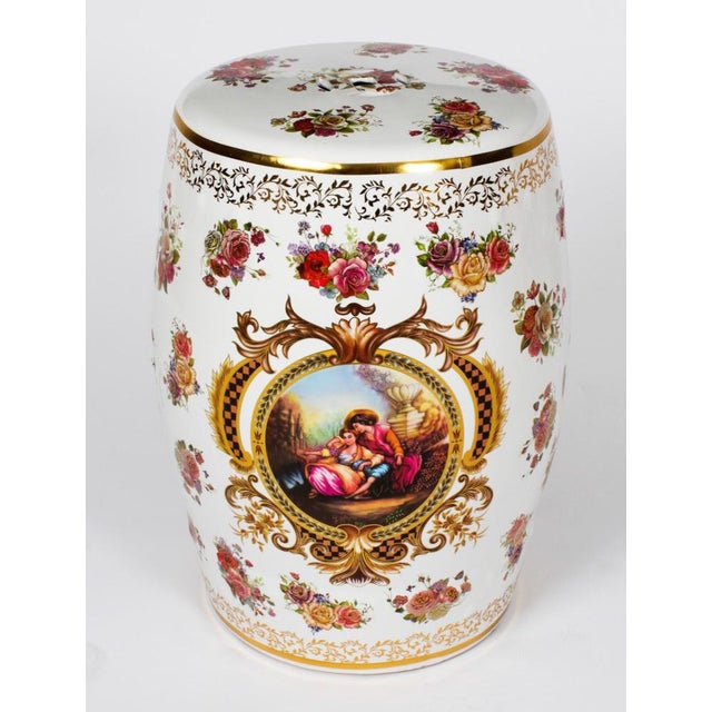 Set of Vintage Japanese Inspired Porcelain Garden Seats For Sale - Image 3 of 18