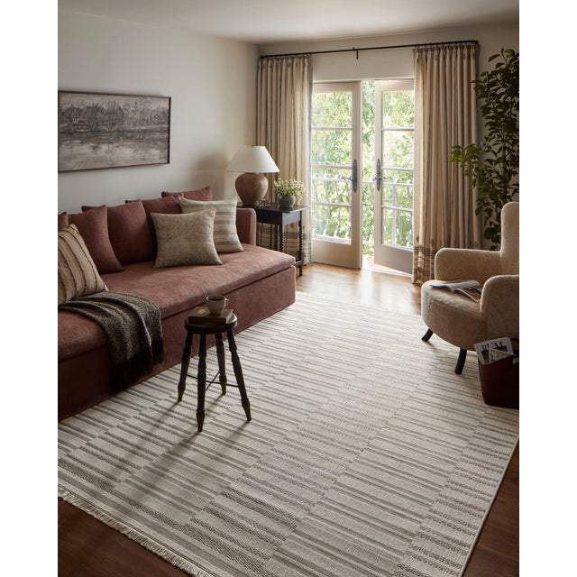 Textile Amber Lewis x Loloi Malibu Ivory / Dove 5'-1" x 7'-7" Area Rug For Sale - Image 7 of 7