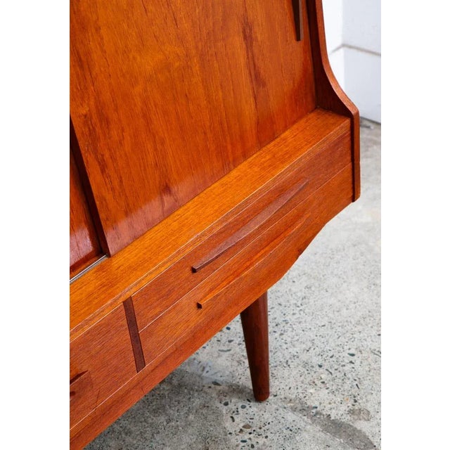 1960s Mid Century Danish Modern Credenza Highboard Teak Wood 9 Drawers Bar Denmark For Sale - Image 10 of 12