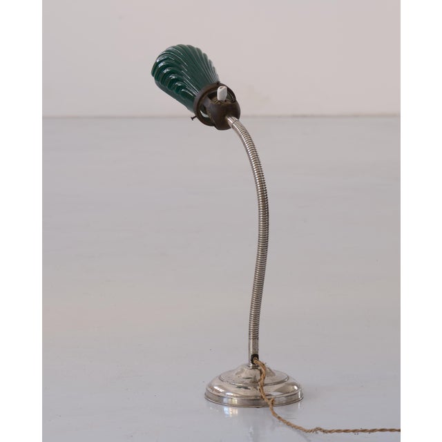 1950s Italian Table Lamp with Light Green Glass Shade, 1950s For Sale - Image 5 of 6