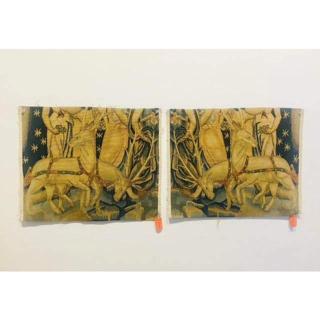 Italian Hand Woven Wool Tapestry Fragments - a Pair For Sale - Image 11 of 11