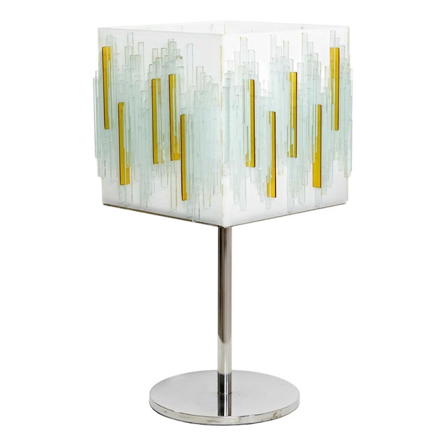 1970s Italian Modernist Art Glass Table Lamp For Sale