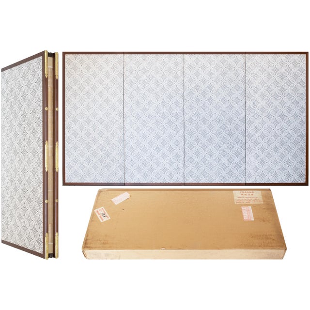 1960s Shōwa Era Japanese Byobu Screen, "Mountain Landscape With River and Bridge" For Sale - Image 17 of 18