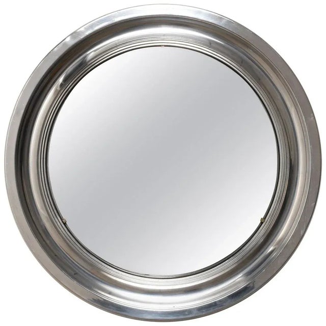 Silver Mid-Century Italian Aluminum Mirror by Sergio Mazza for Artemide, 1960s For Sale - Image 8 of 8