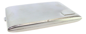 Silver Cigarette Case with Strips and Monogram Card