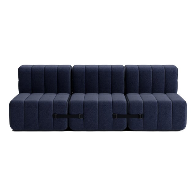 Curt Modular Set - Flexible 3-Seater - Dama - 0048 (Dark Blue) by Ambivalenz, Set of 6 For Sale