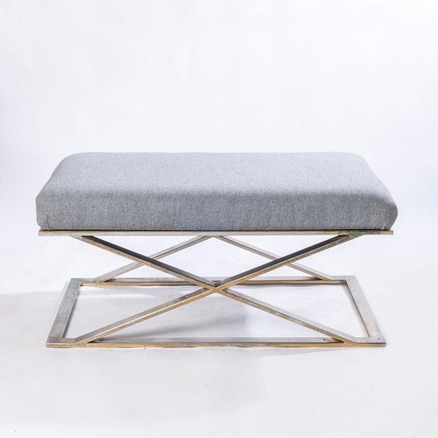 Mid-Century Chrome X-Base Bench For Sale - Image 9 of 15