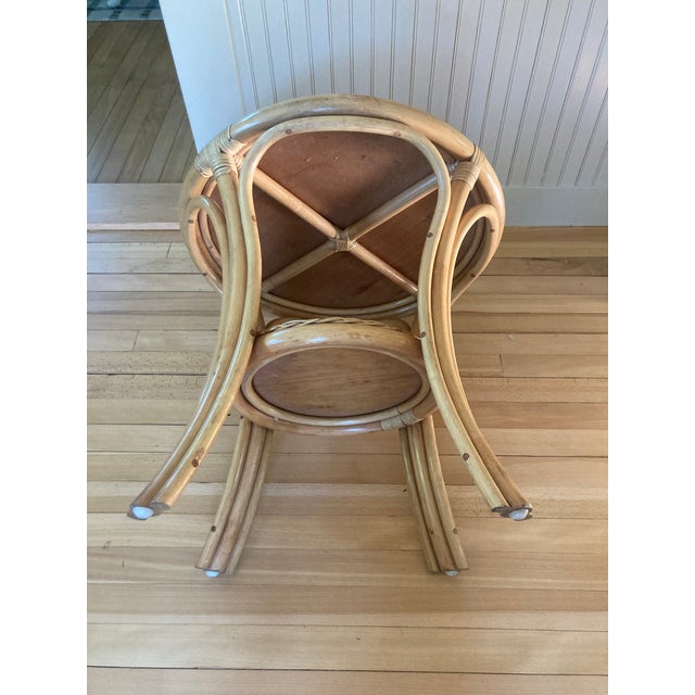 Vintage Rattan and Cane Two Tier Side Table For Sale - Image 4 of 8