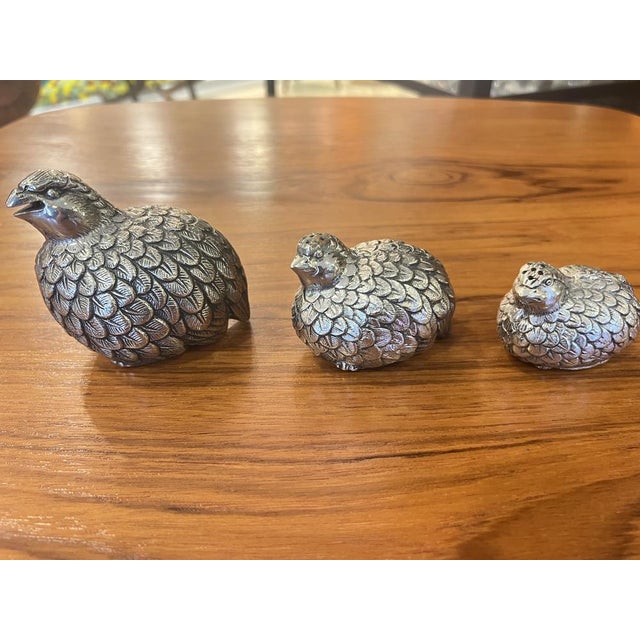 Vintage Coarse Salt and Pepper Shakers in the Shape of Quails by Gucci for Gucci, 1960s, Set of 3 For Sale - Image 11 of 11