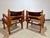 1960s 1960s Set of 2 Mid Century Angel Pazmino Hand Tooled Leather Sling Safari Chairs For Sale - Image 5 of 12