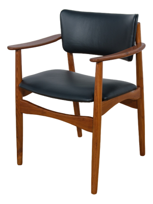 Mid-Century Danish Teak & Leather Armchair, 1960s