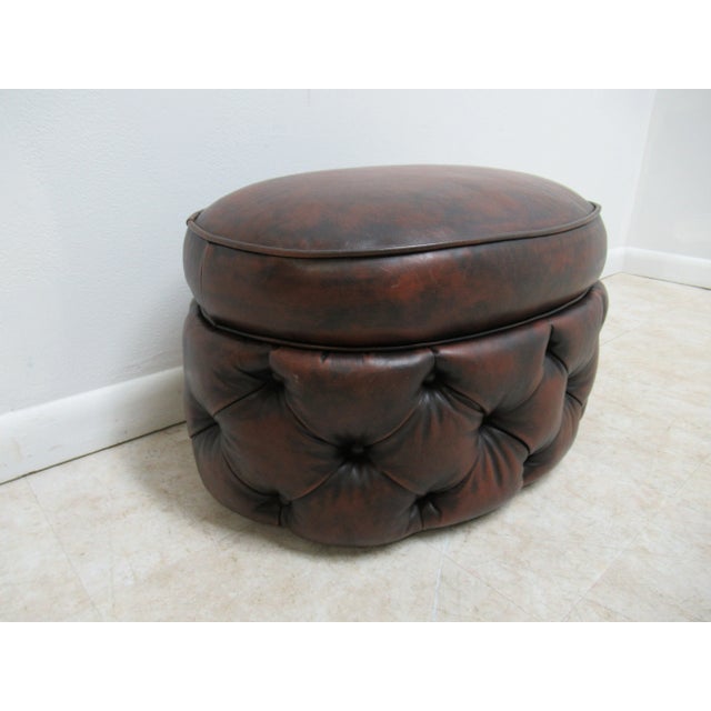 Modern Council Furniture New Orleans Leather Chesterfield Foot Stool
