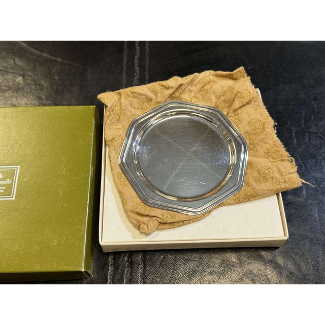 Christofle silver-plated metal bottle coaster, Villars pattern - L=12.5cm This piece has an attribution mark, I am sure...