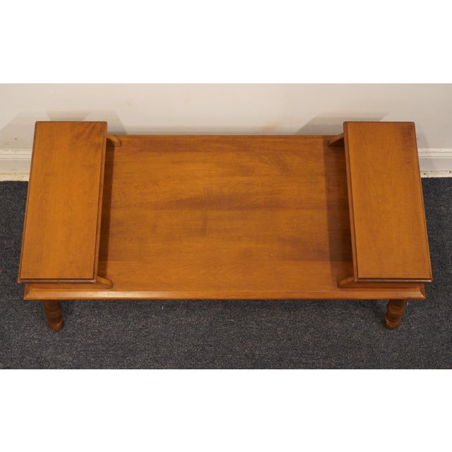High End Vintage Solid Hard Rock Maple Colonial Early American 44" Accent Coffee Table 1229 For Sale - Image 4 of 8