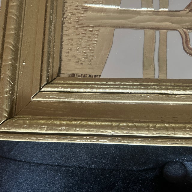 MCM Gold Painted Mirror With Gold Frame For Sale In Chicago - Image 6 of 8