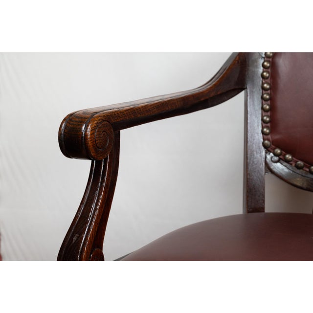 Brown Antique Desk Chair in Oak, 1920s For Sale - Image 8 of 12