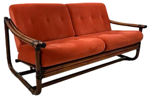 Italian Two-Seater Bamboo Lounge Sofa, 1960s