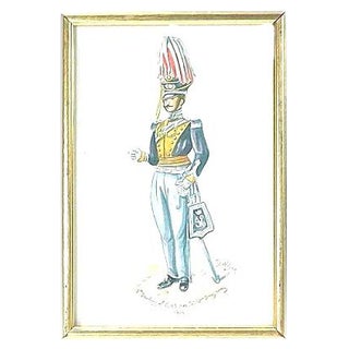 D. Wilson Antique 19th Century Soldier Watercolor For Sale