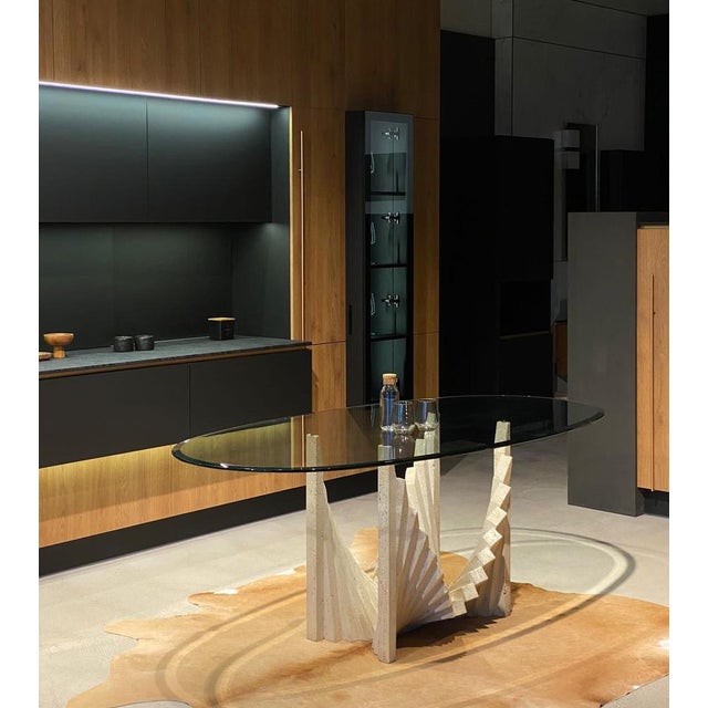 Vintage Travertine Dining Table For Sale - Image 4 of 7