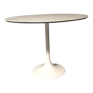 1970s White Pedestal Table For Sale