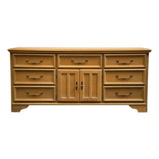 Late 20th Century Stanley Furniture Washed Oak Coastal Contemporary Style 70" Triple Door Dresser For Sale