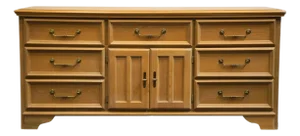 Late 20th Century Stanley Furniture Washed Oak Coastal Contemporary Style 70" Triple Door Dresser