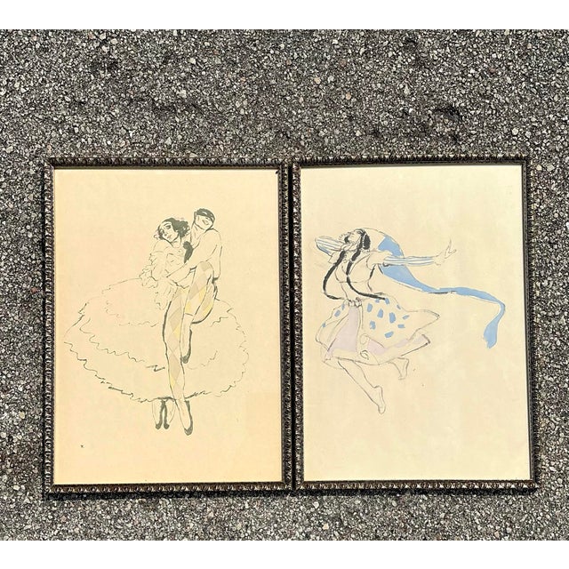 Tan Vintage MCM Ballet Ruese Prints - Set of 2 For Sale - Image 8 of 12
