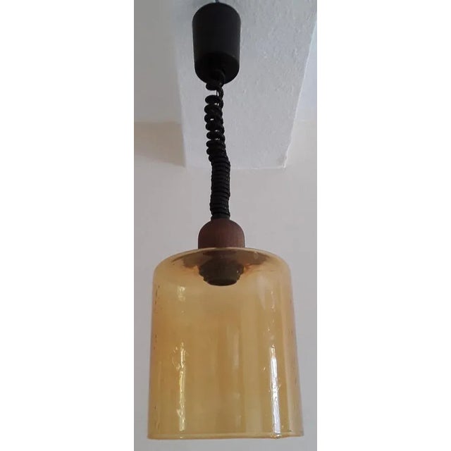1970s Vintage Yellow Glass Ceiling Lamp, 1970s For Sale - Image 5 of 6