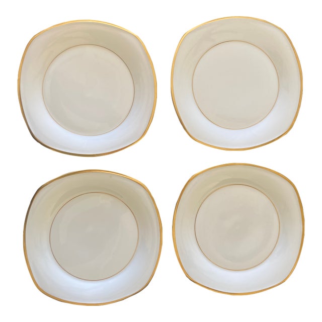 Lenox Eternal White Dimension II Collection Desert Plates- Set of 4 For Sale