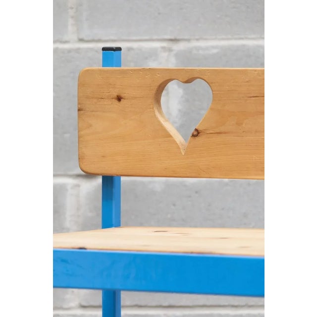 Early 21st Century Vintage Blue Stools, 2010s, Set of 3 For Sale - Image 5 of 9