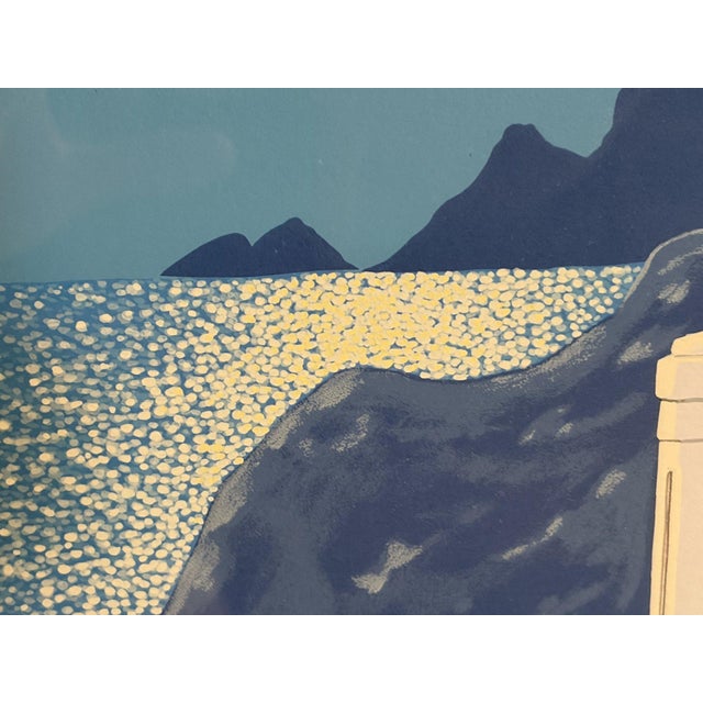 Paper John Kiraly "Positano Moon" Signed Limited Edition Serigraph 35/200, Framed For Sale - Image 7 of 7