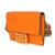 2010s Orange Calfskin Mini Flat Baguette with Brown Strap You Strap For Sale - Image 5 of 8