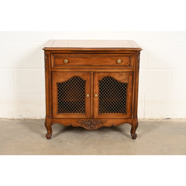 Kindel Furniture French Provincial Louis XV Cherry Wood Nightstand, Circa 1960s For Sale - Image 15 of 15