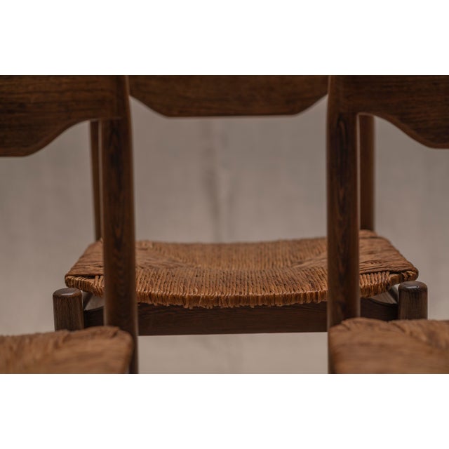 Brown Mid-Century Wengé and Rattan Dining Chairs, 1970s, Set of 6 For Sale - Image 8 of 18