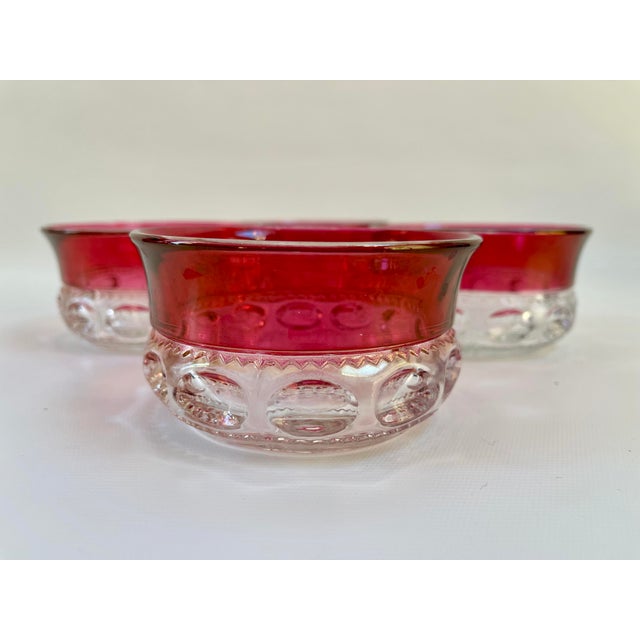 Art Deco Vintage Cranberry Red Fruit Bowls - Set of 4 For Sale In Boston - Image 6 of 9