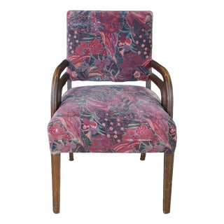 Mid Century Art Deco Style Bentwood Library Vanity Arm Reading Chair MCM Retro For Sale