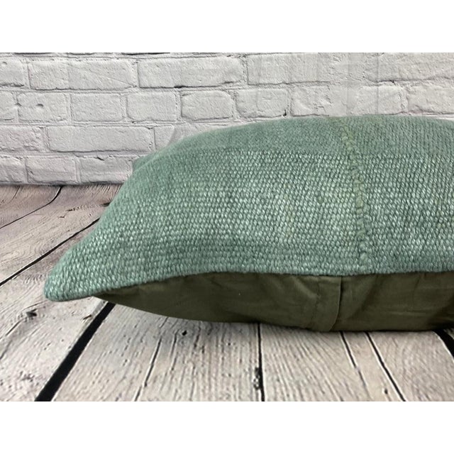 16 x 24 Hemp Pillow Turkish Cushion Natural Spanish Green Pillow Cushion Cover For Sale - Image 4 of 4